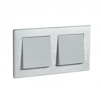 Рамка двухпостовая ATLASDESIGN NATURE, МЕТАЛЛ СЕРЕБРО (Systeme Electric) ATN312102