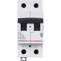Выключатель автоматический двухполюсный RX3 4,5 кА C 10 А (Legrand/Daccord) 419695