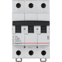 Выключатель автоматический трехполюсный RX3 4,5 кА C 50 А (Legrand/Daccord) 419713