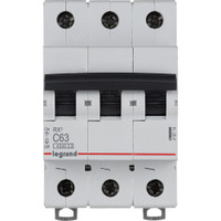 Выключатель автоматический трехполюсный RX3 4,5 кА C 63 А (Legrand/Daccord) 419714
