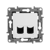 ETIKA Двойная розетка RJ 45 категория 5е UTP белый (Legrand/Daccord) 672255