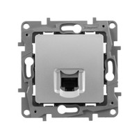 ETIKA Информационная розетка RJ 45 категория 5e UTP алюминий (Legrand/Daccord) 672441