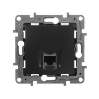 ETIKA Информационная розетка RJ 45 категория 5e UTP антрацит (Legrand/Daccord) 672641