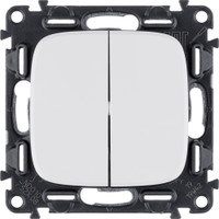 Valena ALLURE Переключатель двухклавишный 10А 250В с лицевой панелью Безвинтовые зажимы Белый (Legrand/Daccord) 752708