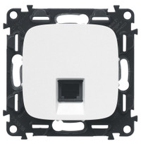 Valena ALLURE Лицевая панель для одиночных телефонных/информационных розеток Белая (Legrand/Daccord) 755415