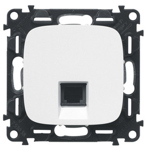 Valena ALLURE Лицевая панель для одиночных телефонных/информационных розеток Белая (Legrand/Daccord) 755415