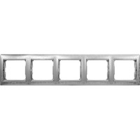 VALENA Рамка 5 постов горизонтальная алюминий модерн (Legrand/Daccord) 770345