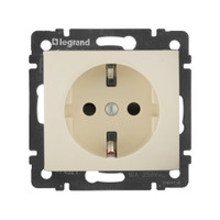 VALENA Розетка с заземлением со шторками в рамку слоновая кость (Legrand/Daccord) 774321