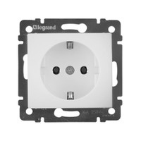 VALENA Розетка с заземлением в рамку белая (Legrand/Daccord) 774420