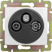 VALENA Розетка телевизионная TV-FM-SAT звезда в рамку белая (Legrand/Daccord) 774435