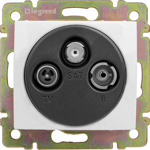 VALENA Розетка телевизионная TV-FM-SAT звезда в рамку белая (Legrand/Daccord) 774435