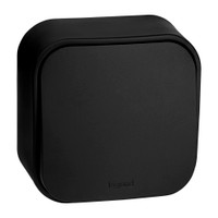 Выключатель одноклавишный - Legrand Quteo - IP20 10А 250В винтовые зажимы накладной монтаж - чёрный матовый (Legrand/Daccord) 782471