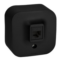 Розетка компьютерная RJ45 категория 5e UTP Legrand Quteo IP20 накладная чёрная матовая (Legrand/Daccord) 782480