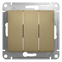 GLOSSA Выключатель трехклавишный в рамку титан сх.3 (Systeme Electric) GSL000431
