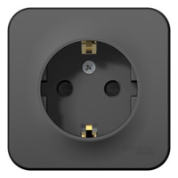 BLANCA Розетка наружная с заземлением со шторками изолированный плоский, 16А, 250В, антрацит (Systeme Electric) BLNRA011116