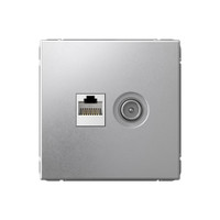 ARTGALLERY розетка двойная ТВ + компьютерная RJ45, кат. 5Е, алюминий (Systeme Electric) GAL000389
