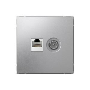ARTGALLERY розетка двойная ТВ + компьютерная RJ45, кат. 5Е, алюминий (Systeme Electric) GAL000389