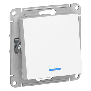 Переключатель одноклавишный ATLASDESIGN с подсветкой схема 6а 10АХ механизм белый (Systeme Electric) ATN000163
