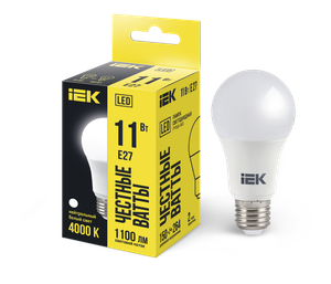 Лампа светодиодная A60 груша 11Вт 230В 4000К E27 IEK (IEK) LLE-A60-11-230-40-E27