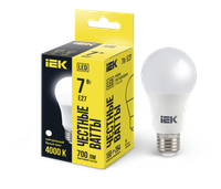 Лампа светодиодная A60 груша 7Вт 230В 4000К E27 IEK (IEK) LLE-A60-7-230-40-E27
