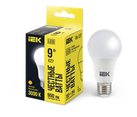Лампа светодиодная A60 груша 9Вт 230В 3000К E27 IEK (IEK) LLE-A60-9-230-30-E27