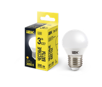 Лампа светодиодная G45 шар 3Вт 230В 3000К E27 (IEK) LLE-G45-3-230-30-E27