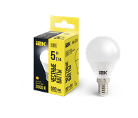 Лампа светодиодная G45 шар 5Вт 230В 3000К E14 IEK (IEK) LLE-G45-5-230-30-E14