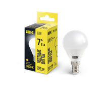 Лампа светодиодная G45 шар 7Вт 230В 3000К E14 IEK (IEK) LLE-G45-7-230-30-E14