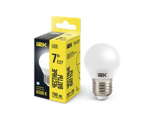 Лампа светодиодная G45 шар 7Вт 230В 6500К E27 IEK (IEK) LLE-G45-7-230-65-E27