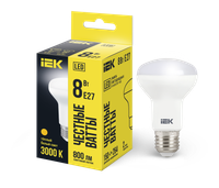 Лампа светодиодная R63 рефлектор 8Вт 230В 3000К E27 (IEK) LLE-R63-8-230-30-E27