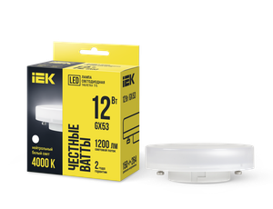 Лампа светодиодная T75 таблетка 12Вт 230В 4000К GX53 (IEK) LLE-T80-12-230-40-GX53