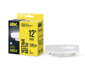 Лампа светодиодная T75 таблетка 12Вт 230В 6500К GX53 (IEK) LLE-T80-12-230-65-GX53