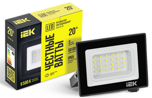 Прожектор СДО 06-20 светодиодный черный IP65 6500K (IEK) LPDO601-20-65-K02