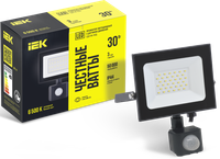 Прожектор СДО 06-30Д светодиодный черный с ДД IP54 6500K (IEK) LPDO602-30-65-K02