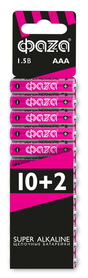 Элементы питания LR03 (AAA) Super Alkaline набор 10+2 (ФАZА) 2854612