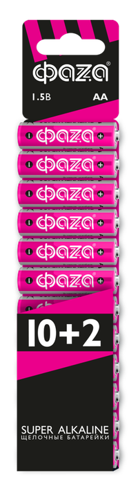 Элемент питания LR 6 (AA) Super Alkaline набор 10+2 (ФАZА) 2854582