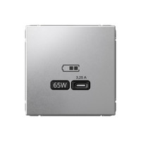 ARTGALLERY USB розетка тип-С 65Вт высокоскор.заряд. QC, PD, механизм, алюминий (Systeme Electric) GAL000327