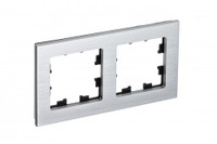 Рамка двухпостовая ATLASDESIGN NATURE, МЕТАЛЛ СЕРЕБРО (Systeme Electric) ATN312102