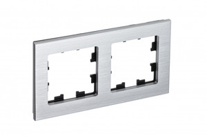 Рамка двухпостовая ATLASDESIGN NATURE, МЕТАЛЛ СЕРЕБРО (Systeme Electric) ATN312102