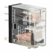 Реле миниатюрное промышленное, 2CO, ком. ток 8А, AgSnO2, напряжение 24V DC, опция: светодиод (DKC) IR-24DC-2CO