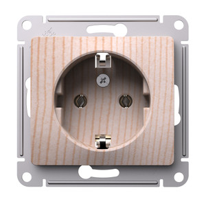 GLOSSA розетка с заземлением, 16А, механизм, сосна (Systeme Electric) GSL001543