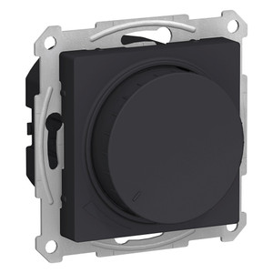 ATLASDESIGN СВЕТОРЕГУЛЯТОР (диммер) повор-нажим, LED, RC, 400Вт, мех., КАРБОН (Systeme Electric) ATN001023