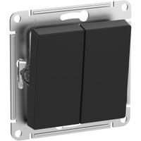 ATLASDESIGN AQUA Выключатель 2-клавишный, IP44, сх.5, 10АХ, механизм, КАРБОН (Systeme Electric) ATN441051