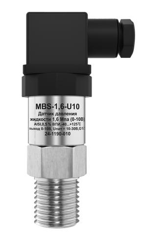 Датчик давления жидкости 1,0 Мпа, 0-10 В, наружная резьба G1/2 (RGP) MBS-1,0-U10