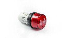 Зуммер моноблочный, красный цвет, с подсветкой светодиодом, 90 db, серия MB, 220В AC, IP50 (EMAS) MBZS220S