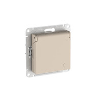 ATLASDESIGN РОЗЕТКА с заземл. со шторк. с крышкой, 16А,IP20,мех., быстрозажимные клеммы, ПЕСОЧНЫЙ (Systeme Electric) ATN001246S