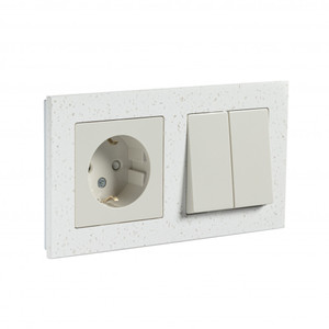 Рамка двухпостовая ATLASDESIGN NATURE, МРАМОР КРЕМ РОЯЛ (Systeme Electric) ATN343102