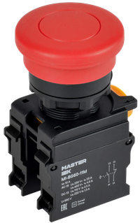 Кнопка ''Грибок'' без фиксации. d - 22 мм 1NO+1NC красная MASTER (IEK) MI-BG60-11M-3-21-K04