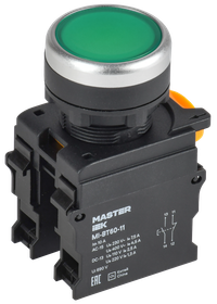 Кнопка d=22мм 1NO+1NC зелёная MASTER (IEK) MI-BT60-11-3-22-K06