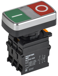 Кнопка I-O с подсветкой d=22мм 1NO+1NC MASTER (IEK) MI-BT60-11DR-3-11-K51